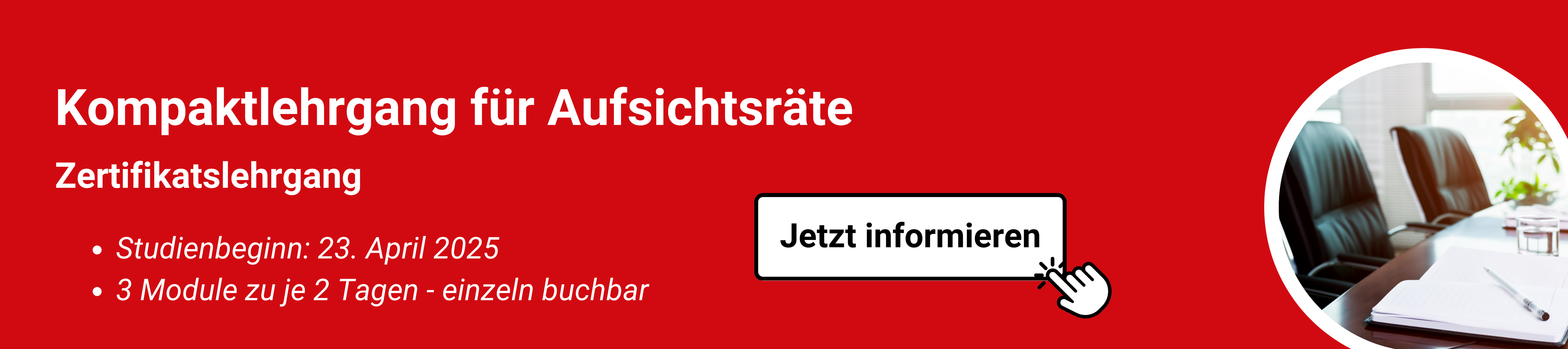 Zertifikatslehrgang Der Kompaktlehrgang für Aufsichtsräte Mit dem Zertifikatslehrgang richten wir uns speziell an Aufsichtsräte und Personen, die sich zukünftig aufgrund Ihres beruflichen Fachwissens als Aufsichtsrat einbringen wollen.